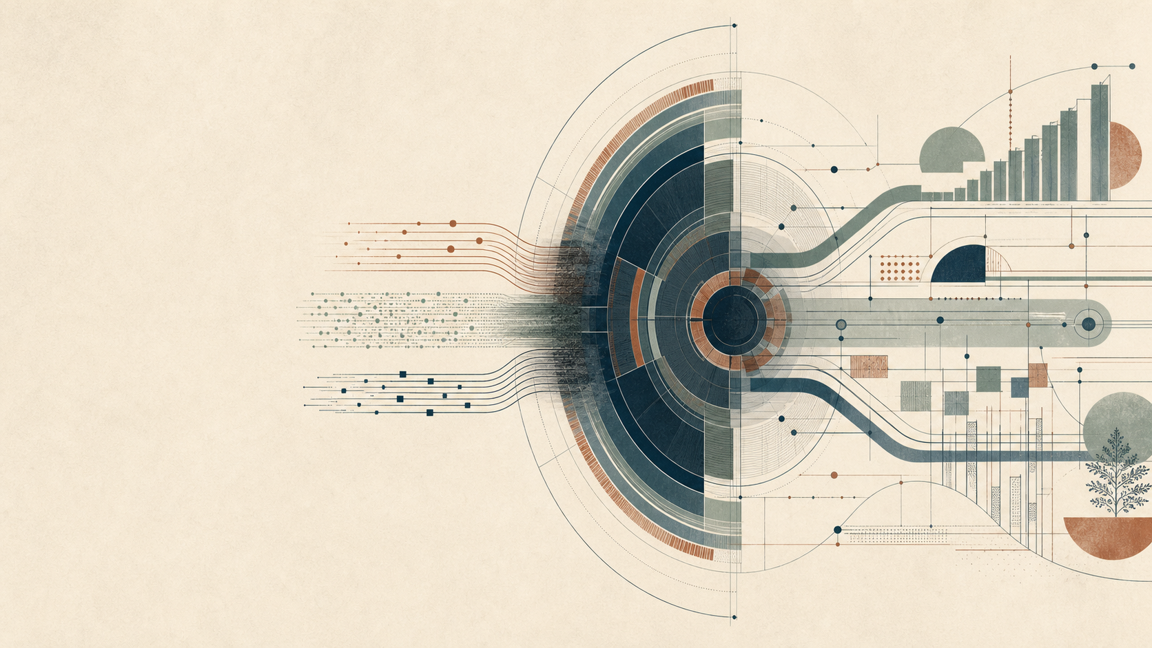 Abstract systems illustration showing extraction becoming accountable production