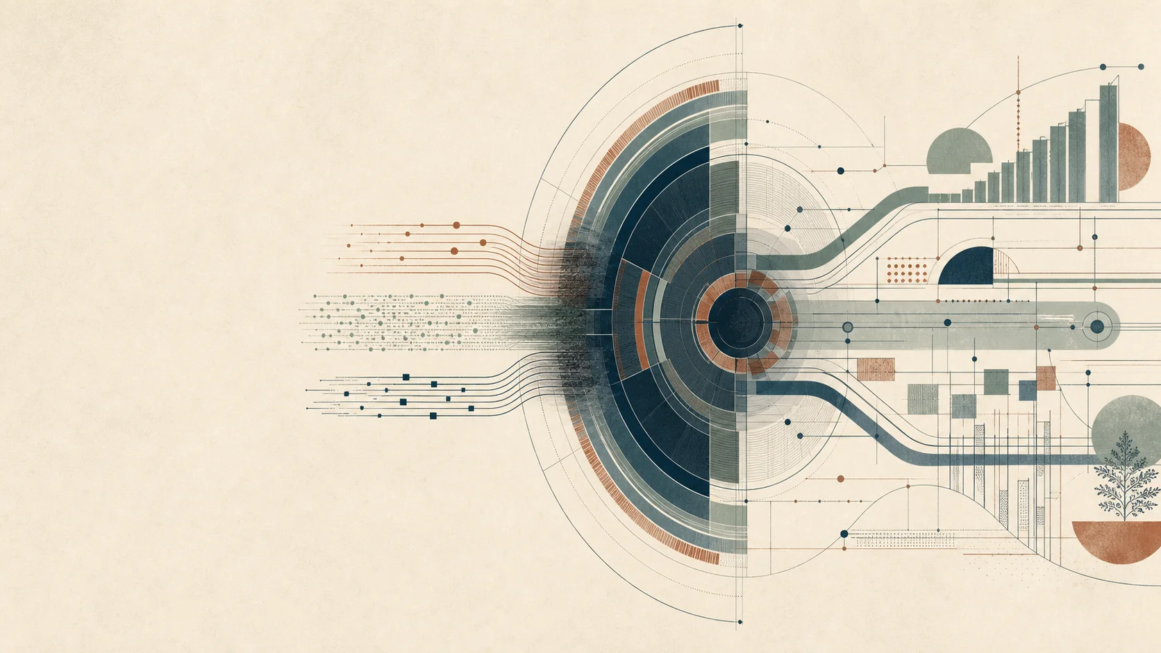 Abstract systems illustration showing extraction becoming accountable production